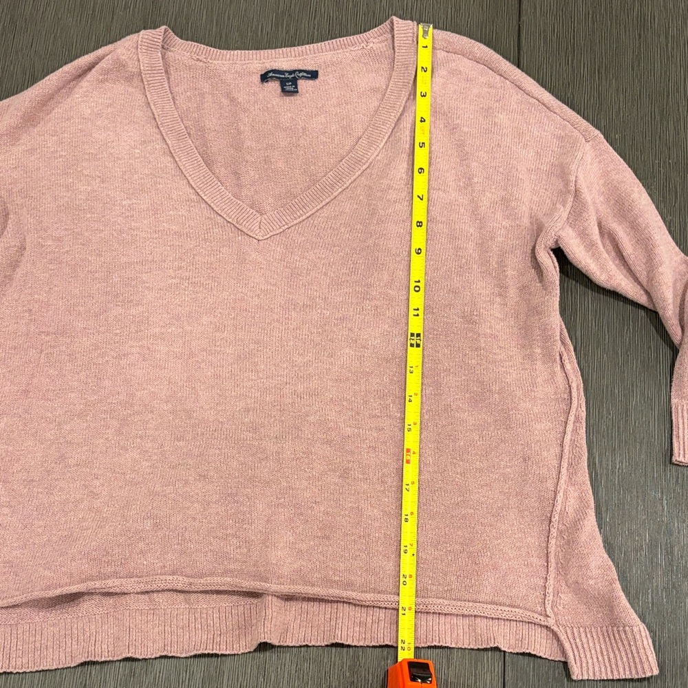 American Eagle Outfitters Pink Scoop V-Neck Sweater size S - Picture 5 of 7